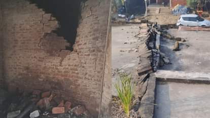 Explosion at auto service shop blows off shutter, collapses walls... panic in the area in Tulsipur Shravasti.