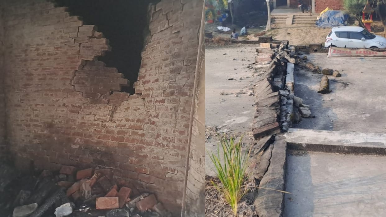 Explosion at auto service shop blows off shutter, collapses walls... panic in the area in Tulsipur Shravasti.