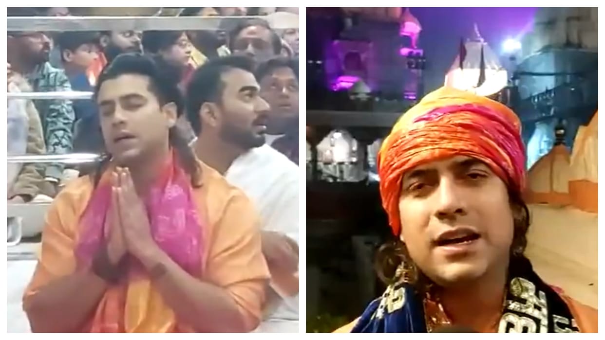 singer jubin nautiyal sings bhajan after offering prayers at mahakaleshwar temple at ujjain madhya pradesh