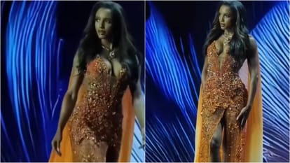 Miss Universe:सौंदर्य प्रतियोगिता के बीच अचानक गिरीं जमैका की प्रतिभागी;  अस्पताल में कराना पड़ा भर्ती - Miss Universe 2025 Contestant Representing  Jamaica Suffers Major Fall Mid ...