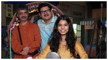 rohitashv gour share vidhayak maithili thakur photos on the set of bhabiji ghar par hai
