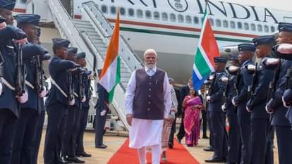 PM  Modi lands in Johannesburg, South Africa, to attend the 20th G20 Leaders’ Summit