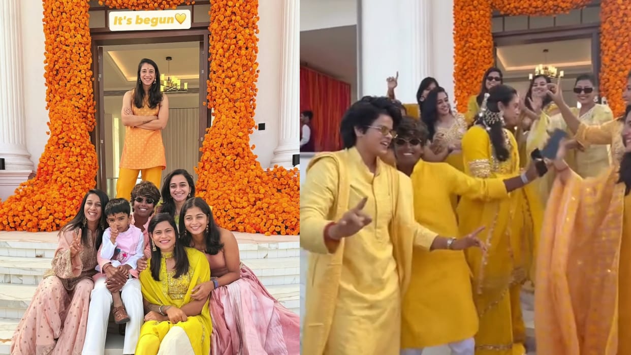 Smriti Mandhana Palash Muchhal Haldi Ceremony Photos Video Smriti Palash Marriage News in Hindi