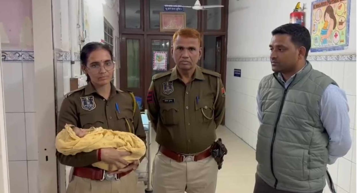 Newborn Found Outside Jaipur Crematorium,Traffic TI Kavita Sharma Emerges as Saviou
