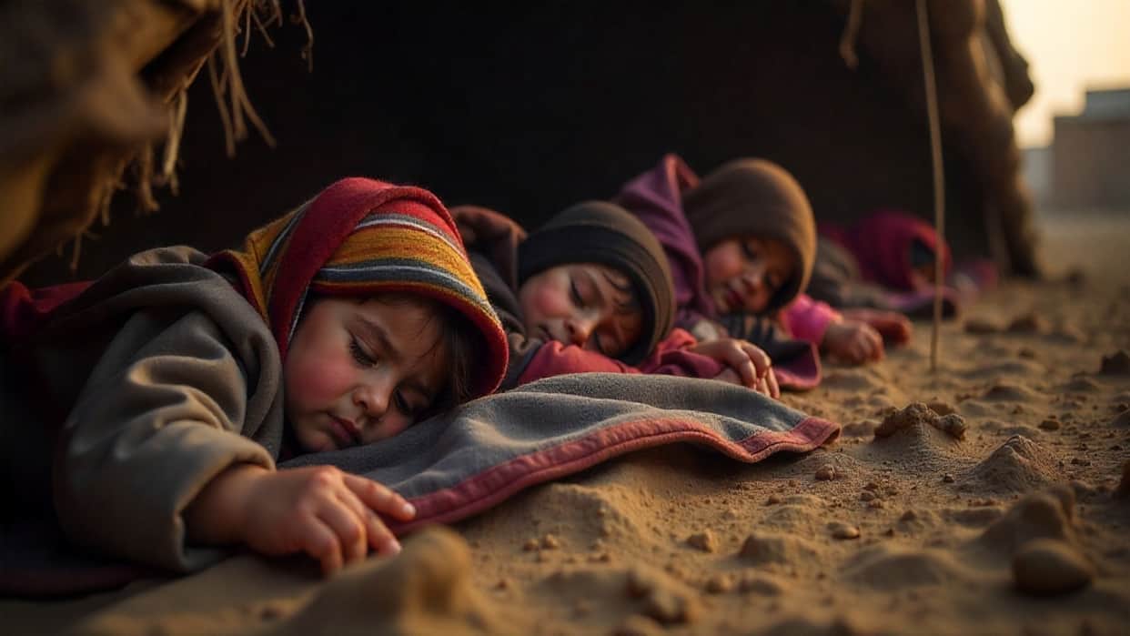 Banswara News: Poor families forced to spend the night under open sky in cold winds, administration unaware