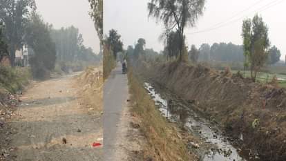 सूखा पड़ा बिसाना रजबहा व सूखी पड़ी अलीगढ़ रोड नहर