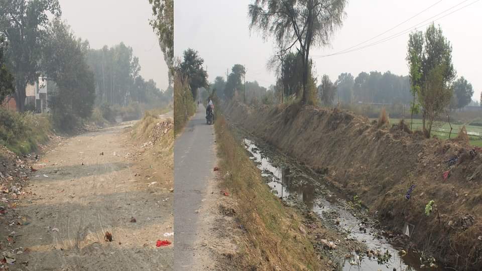 सूखा पड़ा बिसाना रजबहा व सूखी पड़ी अलीगढ़ रोड नहर