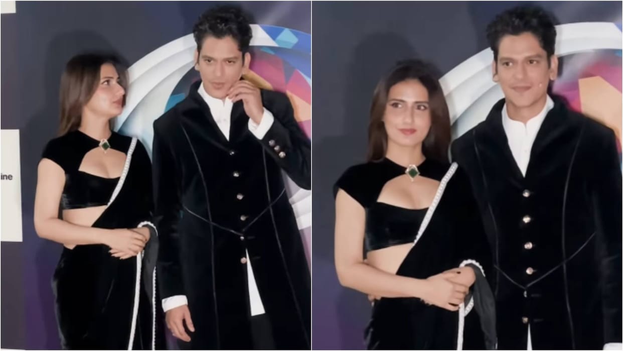 Gustaakh Ishq actors Vijay Varma and Fatima Sana Shaikh Spotted at salman khan show Bigg Boss 19 set