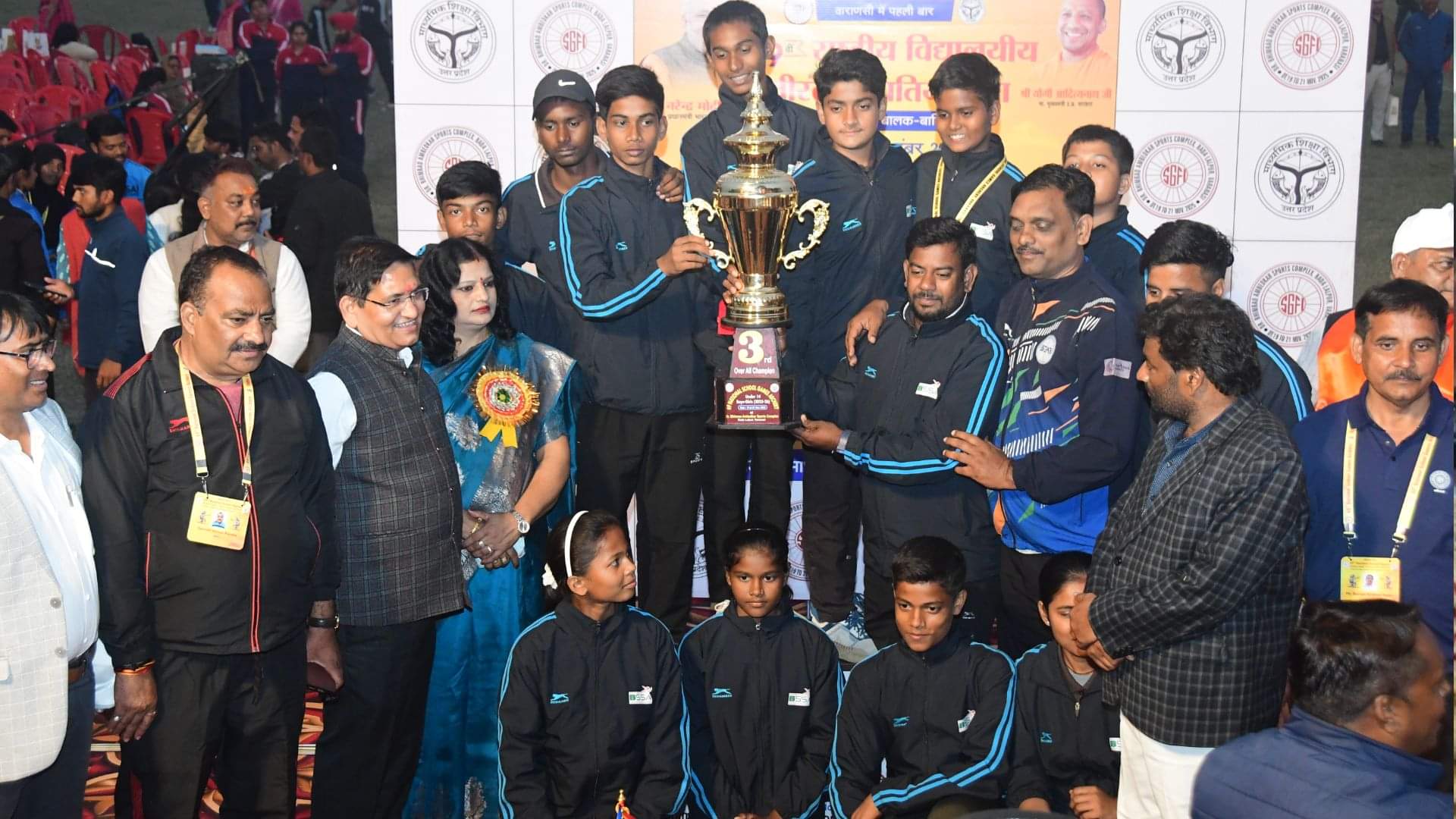 Maharashtra became overall champion of National School Archery Championships with 13 medals in varanasi