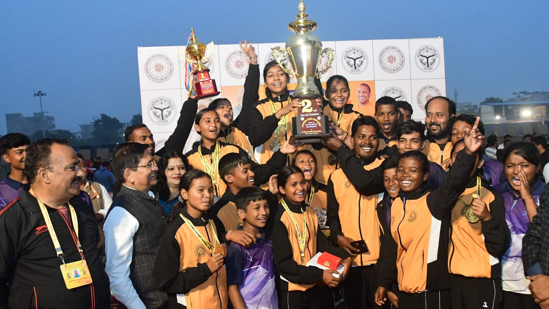 Maharashtra became overall champion of National School Archery Championships with 13 medals in varanasi