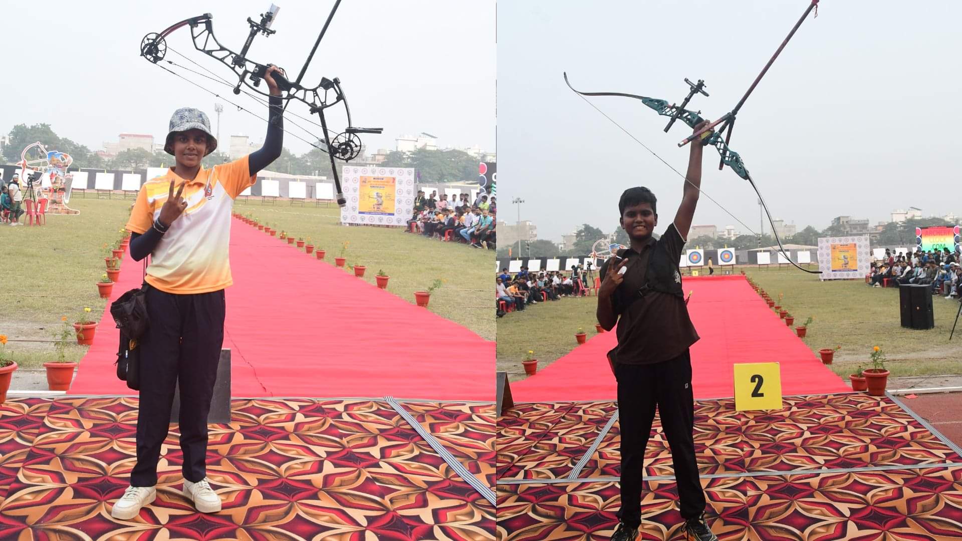 Maharashtra became overall champion of National School Archery Championships with 13 medals in varanasi