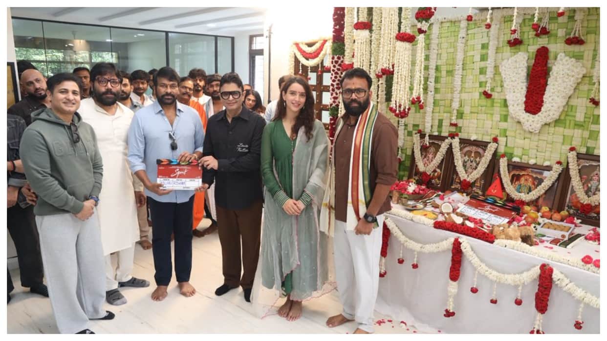 Prabhas Spirit shoot schedule stars today joins sandeep reddy vanga tripti dimri chiranjeevi muhurat ceremony