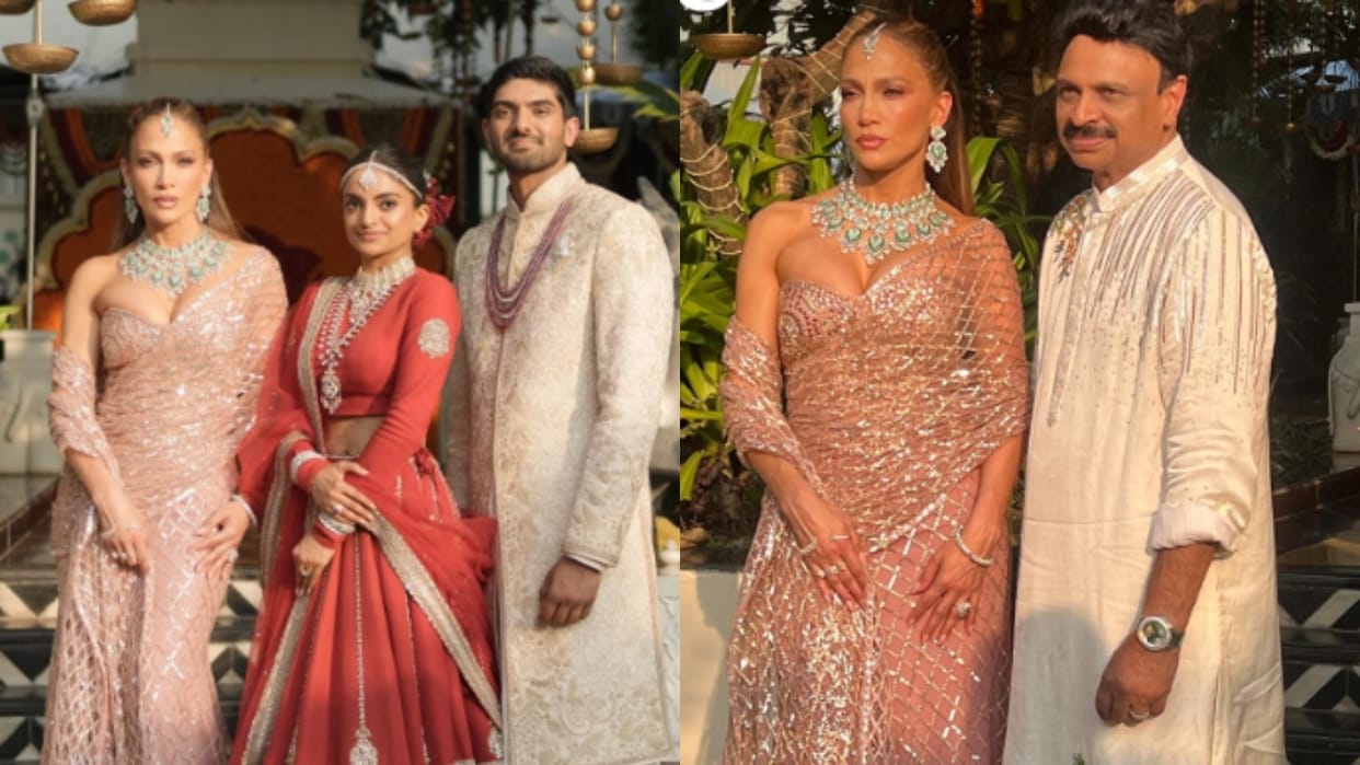jennifer lopez manish malhotra saree udaipur wedding style moment viral celebration high profile guests