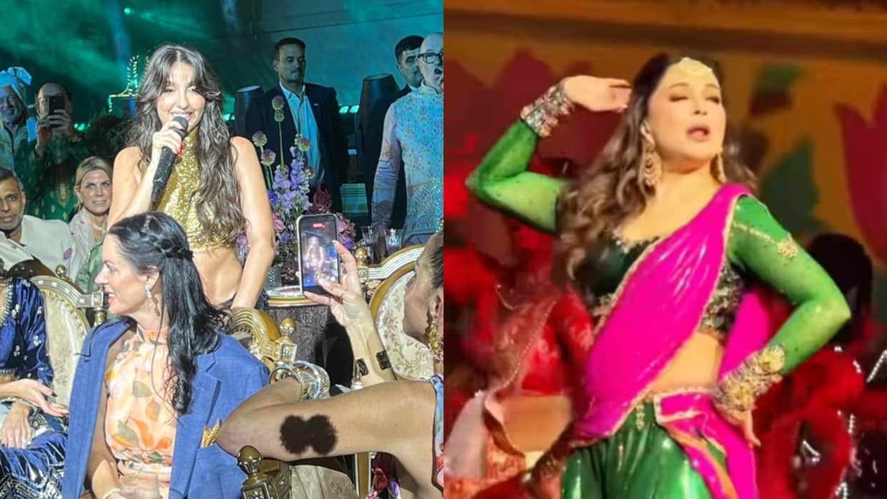 Nora Fatehi And Madhuri Dixit Dance Performance In Billionaire Daughter Wedding Viral Video