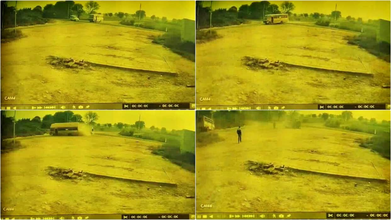 Nagaur: 8 children injured 1 critical in collision between school bus-Bolero; CCTV footage shows negligence