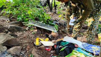 Naxalites flee from the forest after seeing the police Maoist items recovered during search in Rajnandgaon