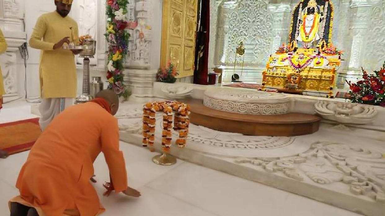 UP: CM Yogi reaches Ayodhya, reviews preparations for flag hoisting ceremony of Ram Janmabhoomi temple