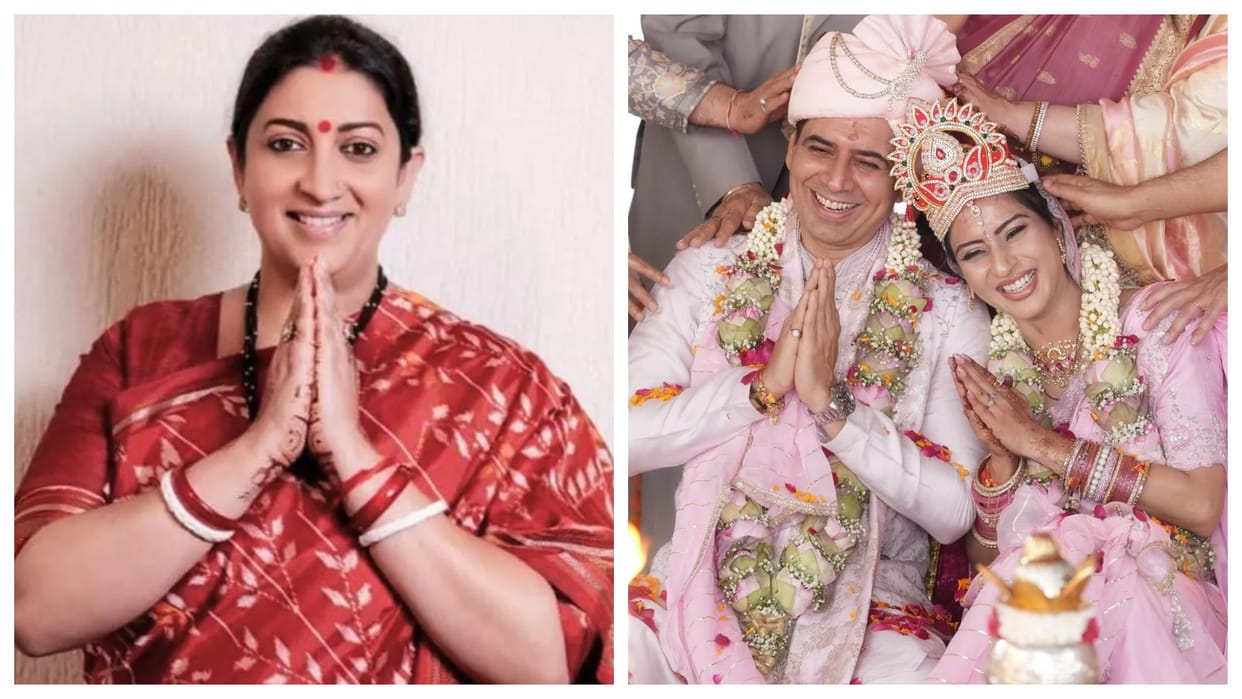 smriti irani wishes KSBKBT actress and newly wed couple ashlesha savant sandeep baswana for their wedding