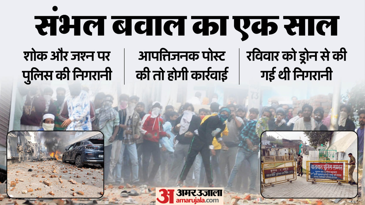Sambhal Violence Anniversary police PAC and RAF on high alert drones monitoring mosque area