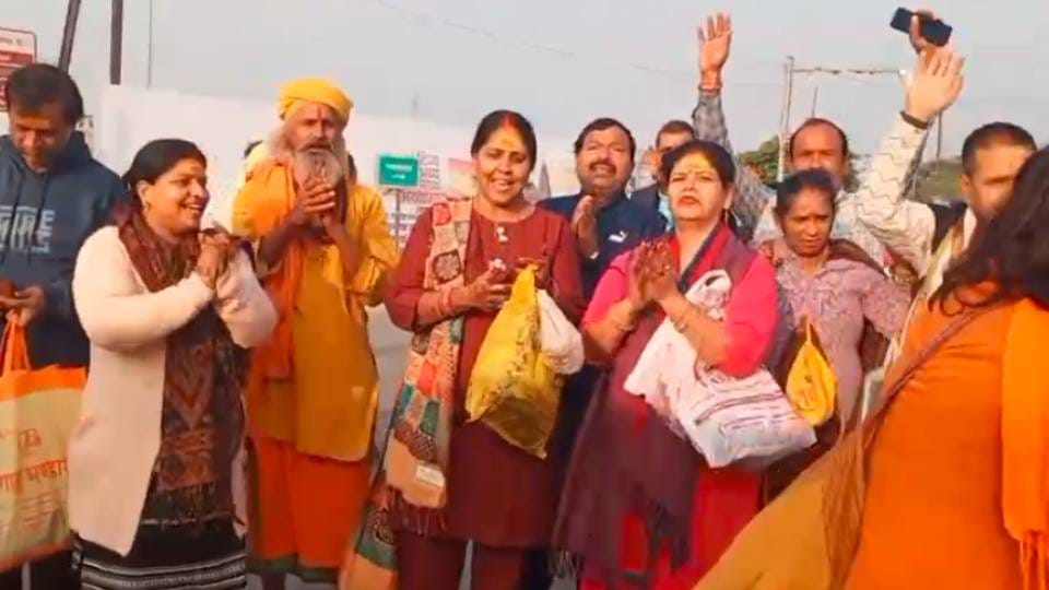 flag-hoisting ceremony saw chants of Ram resonate throughout Ayodhya with devotees immersed in joy