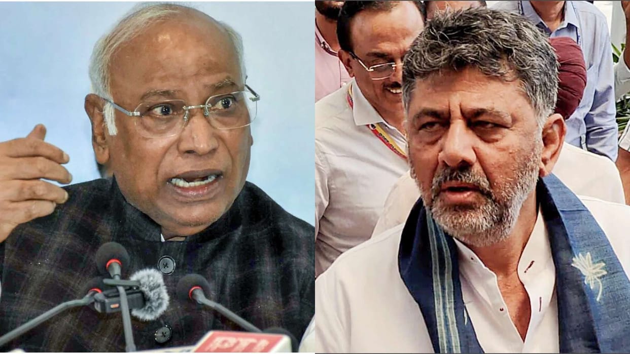 DK Shivakumar meets Mallikarjun Kharge leads to speculations linking it to CM change issue power tussle