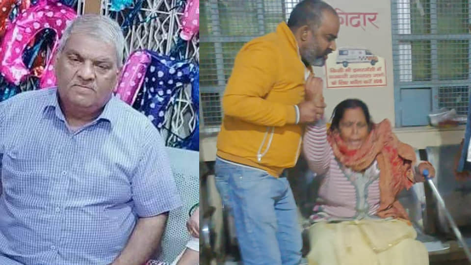 नन्हें लाल की फाइल फोटो व रोती पत्नी व बेटा