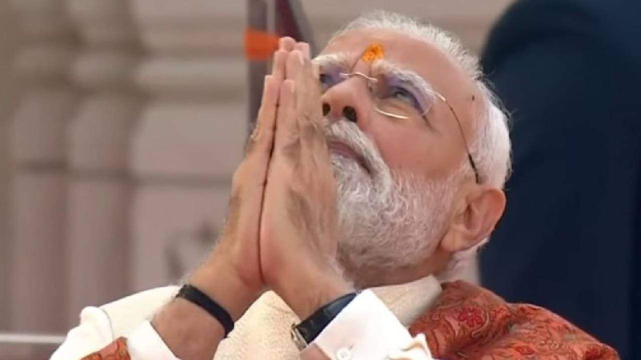 Special photos flag hoisting ceremony button was pressed during Abhijit Muhurta