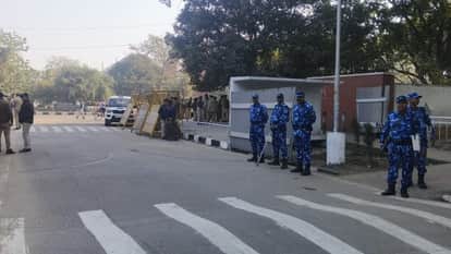 PU Bachao Morcha protest today ITBP jawans deployed at PU gate