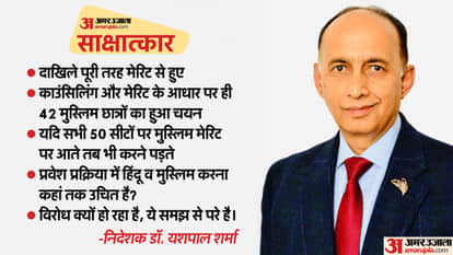 Admissions were done as per rules, even if all Muslims had qualified in the merit list said Dr. Yashpal