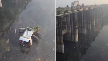 big accident in Lakhimpur Kheri Five people died when their car capsized in a river