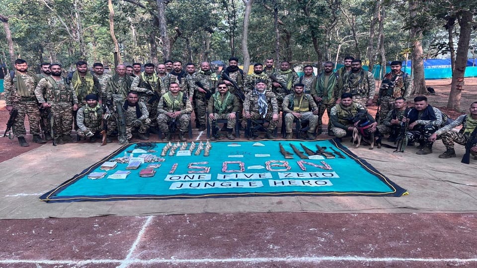 Weapons and explosives recovered from Naxalite dump in Sukma