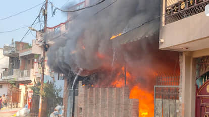 Kanpur: Fireworks set off to celebrate the arrival of a bride sparked a fire at a plastic warehouse