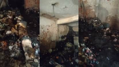 Ayodhya: A massive fire broke out in a two-storey house due to a short circuit, causing a loss of Rs 50 lakh.