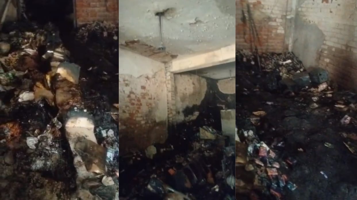 Ayodhya: A massive fire broke out in a two-storey house due to a short circuit, causing a loss of Rs 50 lakh.