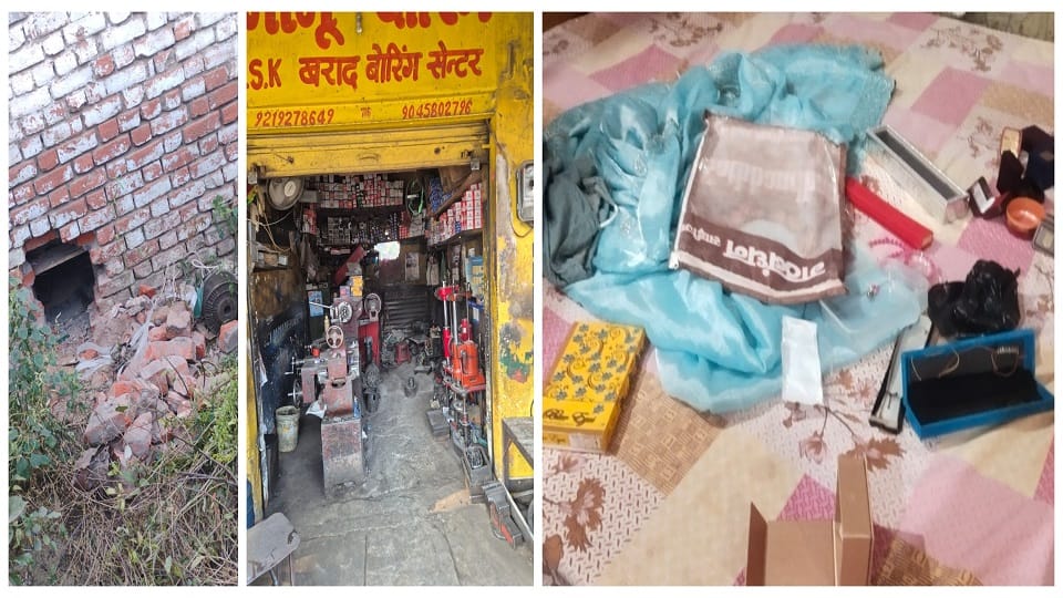 thieves terrorized, thefts occurred at three places two shops were targeted.