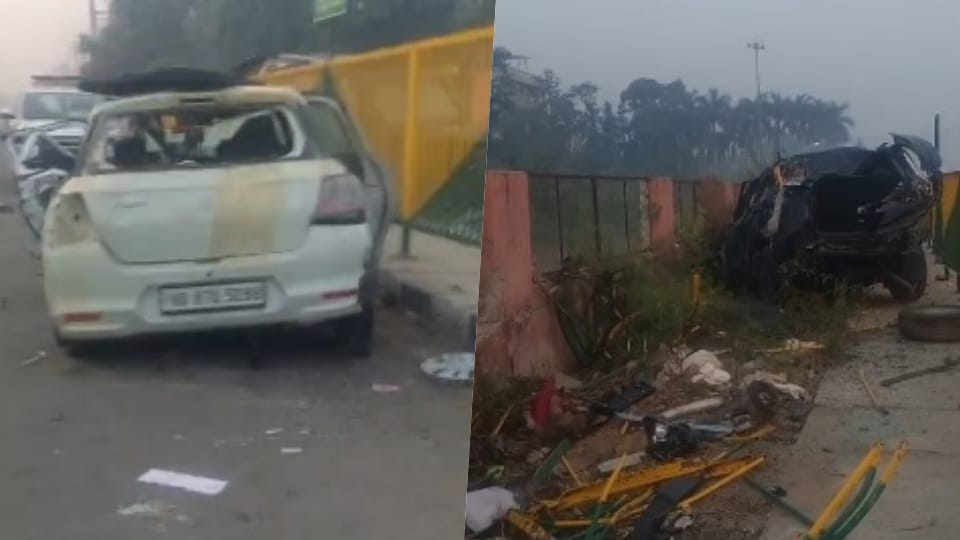 Scorpio hits Swift and drags it under Delhi-Mumbai Expressway