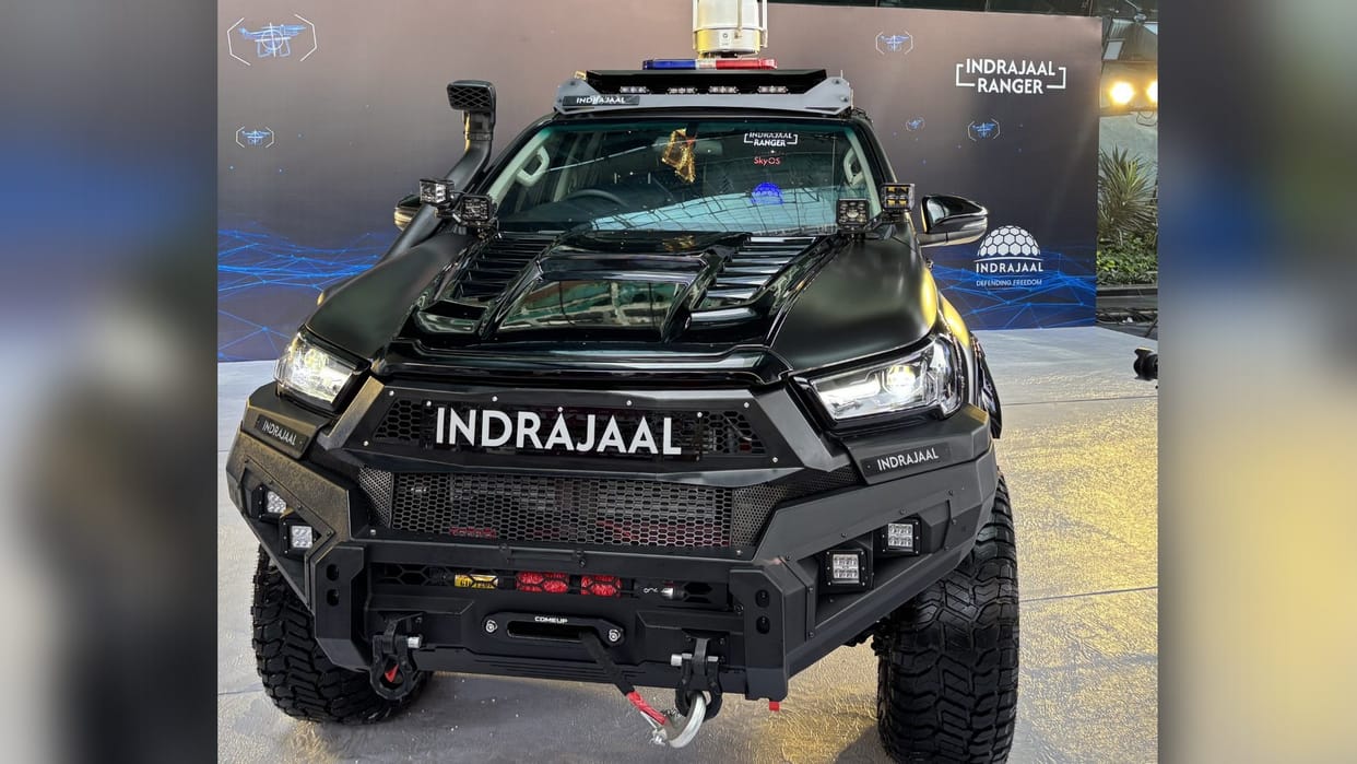 Know Anti-Drone Vehicle Indrajaal Enemy attack destroyer Patrol Vehicle range simultaneous hit at 50 drones