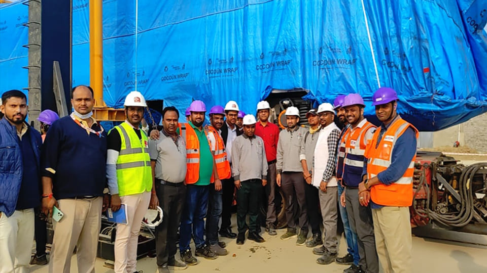 Kanpur: Coaches for the first train for Metro Corridor 2 arrive at the depot under construction