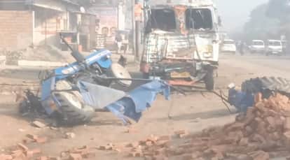 Kanpur Horrific accident on Naubasta Ghatampur Highway tractor collides with truck one dead two serious