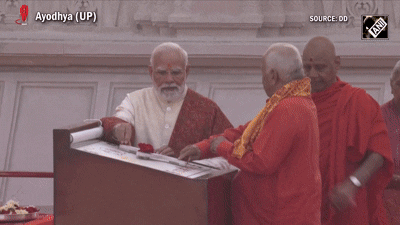 Ayodhya Ram Mandir Dharma Dhwaja Arohan Summary PM Narendra Modi Mohan Bhagwat and Yogi Adityanath news update