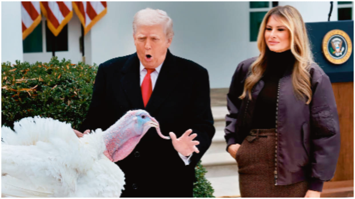 Trump pardons turkeys at annual Thanksgiving feast takes dig at Democratic leaders