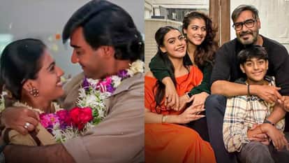 film Ishq completed 28 years ajay devgn share photos with kajol and children