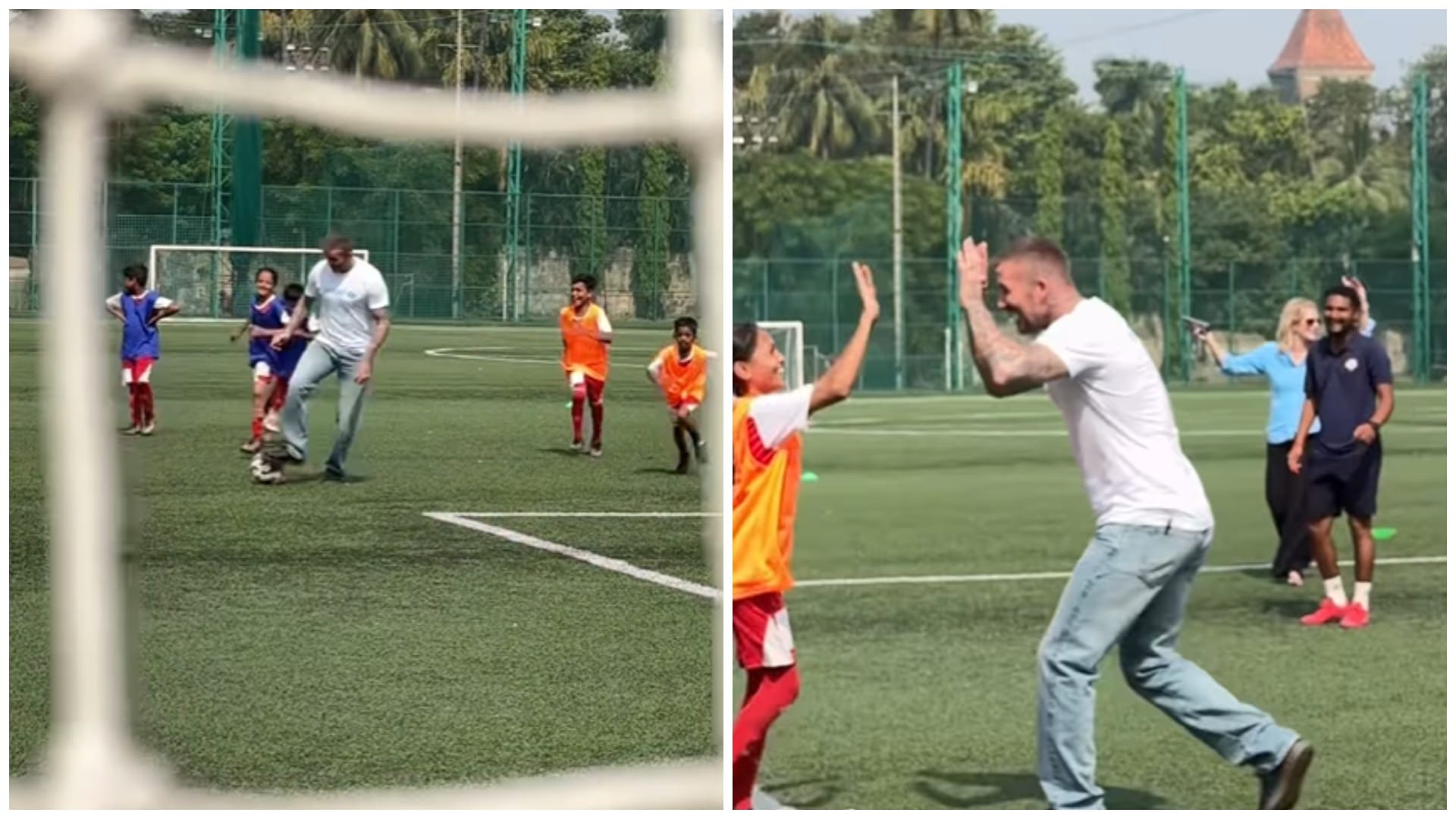 David Beckham Goes Viral in Mumbai: Tricks Young Goalie, Scores and Apologises With Folded Hands