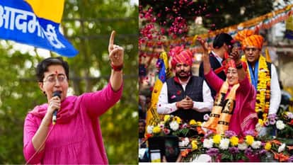 AAP leader Atishi road show for MCD by-elections in Naraina and Shalimar Bagh