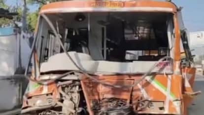A roadways bus collided with a tractor trolley on the Kanpur-Delhi highway in Sikandrarao Hathras