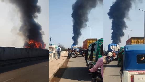 kanpur bus fire accident