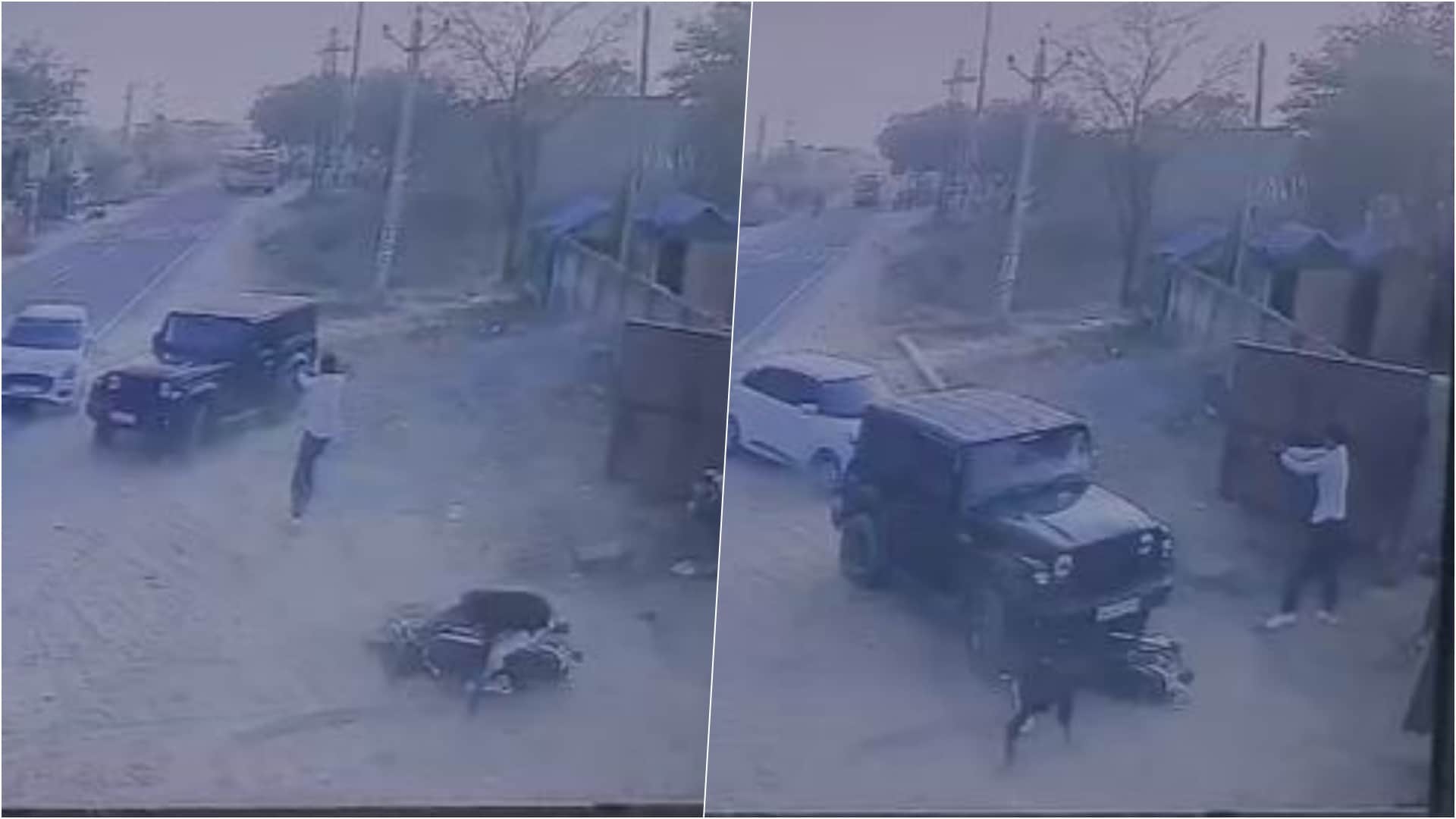 बानसूर में हुई फायरिंग का सीसीटीवी फुटेज