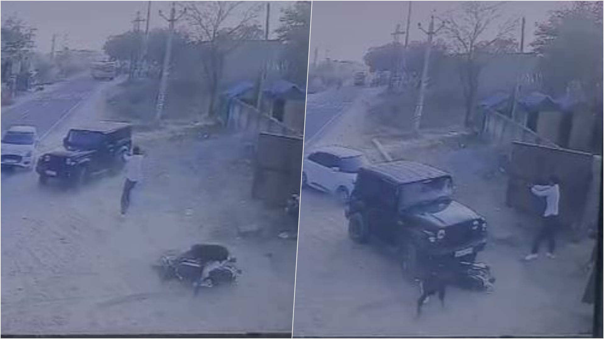 बानसूर में हुई फायरिंग का सीसीटीवी फुटेज