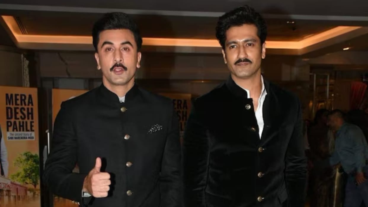 Ranbir Kapoor Vicky Kaushal in Air Force look photos leaked from Love And War sets