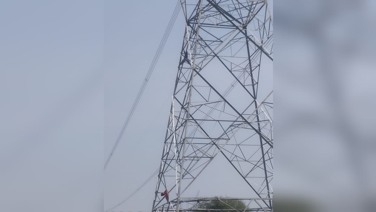 Mentally ill man climbed an electricity tower, police brought him down after much effort.